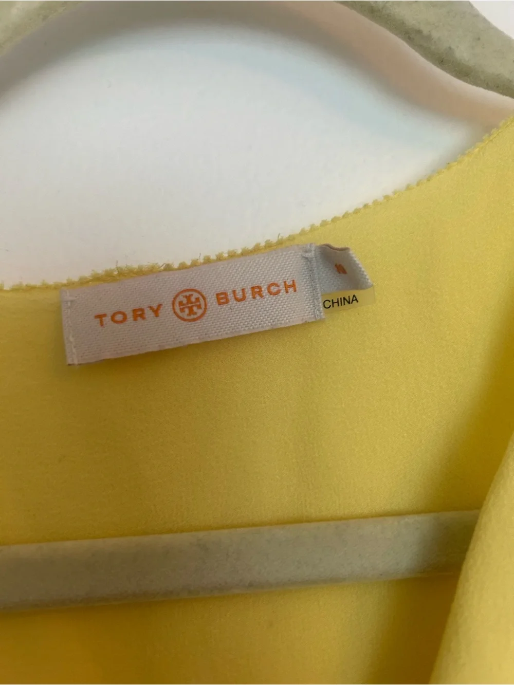 Tory Burch 100% Silk Lightweight Yellow Sleeveless Layered V-Neck Top